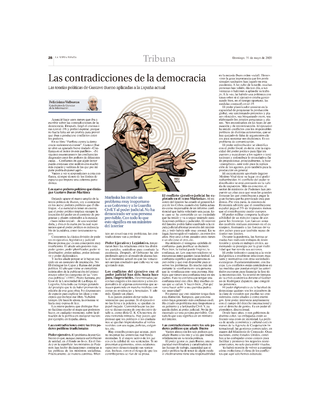Las contradicciones de la democracia, LNE, 31-5-20201